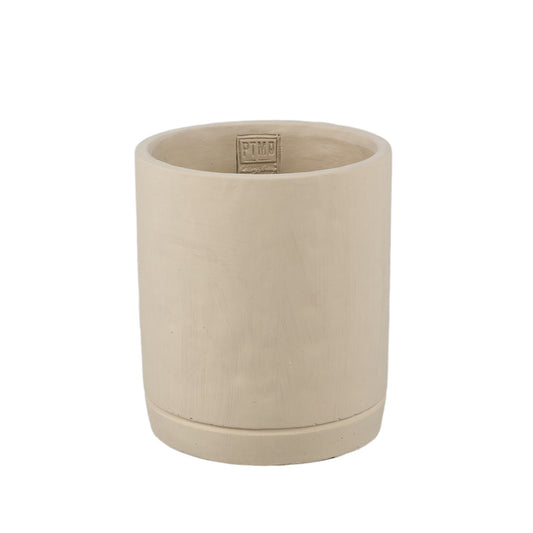 Vik Taupe Cement Cilinder Pot Rond Mat M - Set van 6 Stuks - 6 Sets 20x17x17 cm