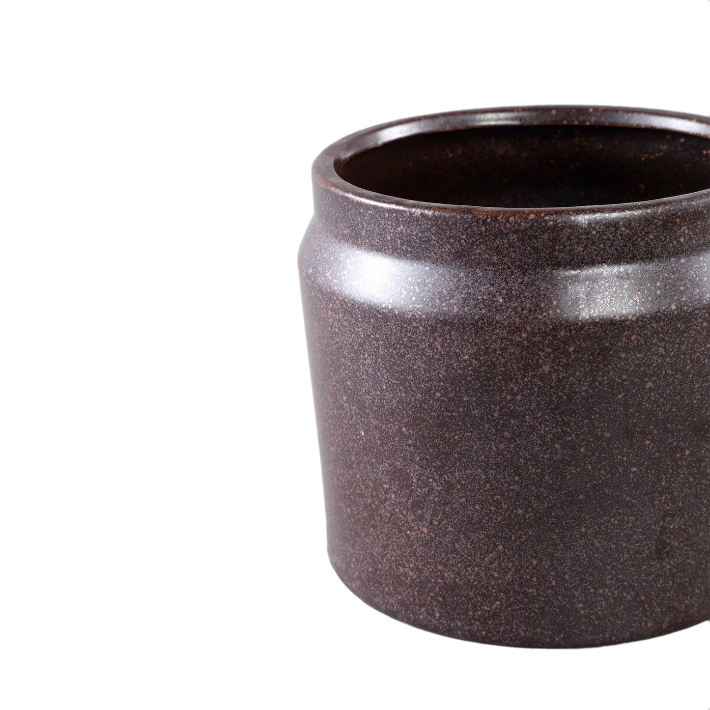 Jillanne Paarse Keramische Ronde Pot Border Set van 6 Stuks - 6 Sets 16x18.5x18.5 cm