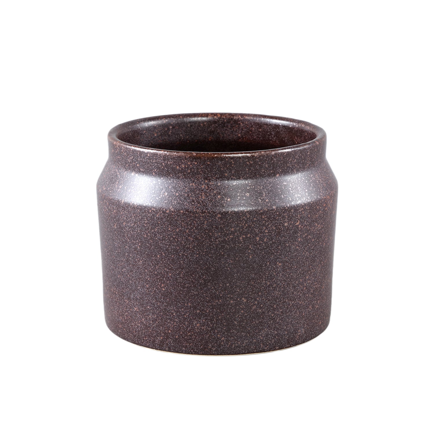 Jillanne Paarse Keramische Ronde Pot Border Set van 12 Stuks - 12 Sets 11x13x13 cm