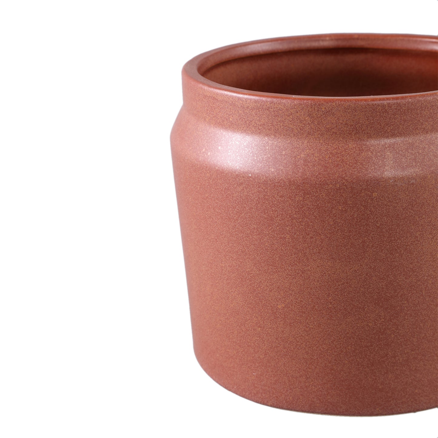 Jillanne Rode Keramische Pot Rand Set van 6 Stuks - 6 Sets 16x18.5x18.5 cm
