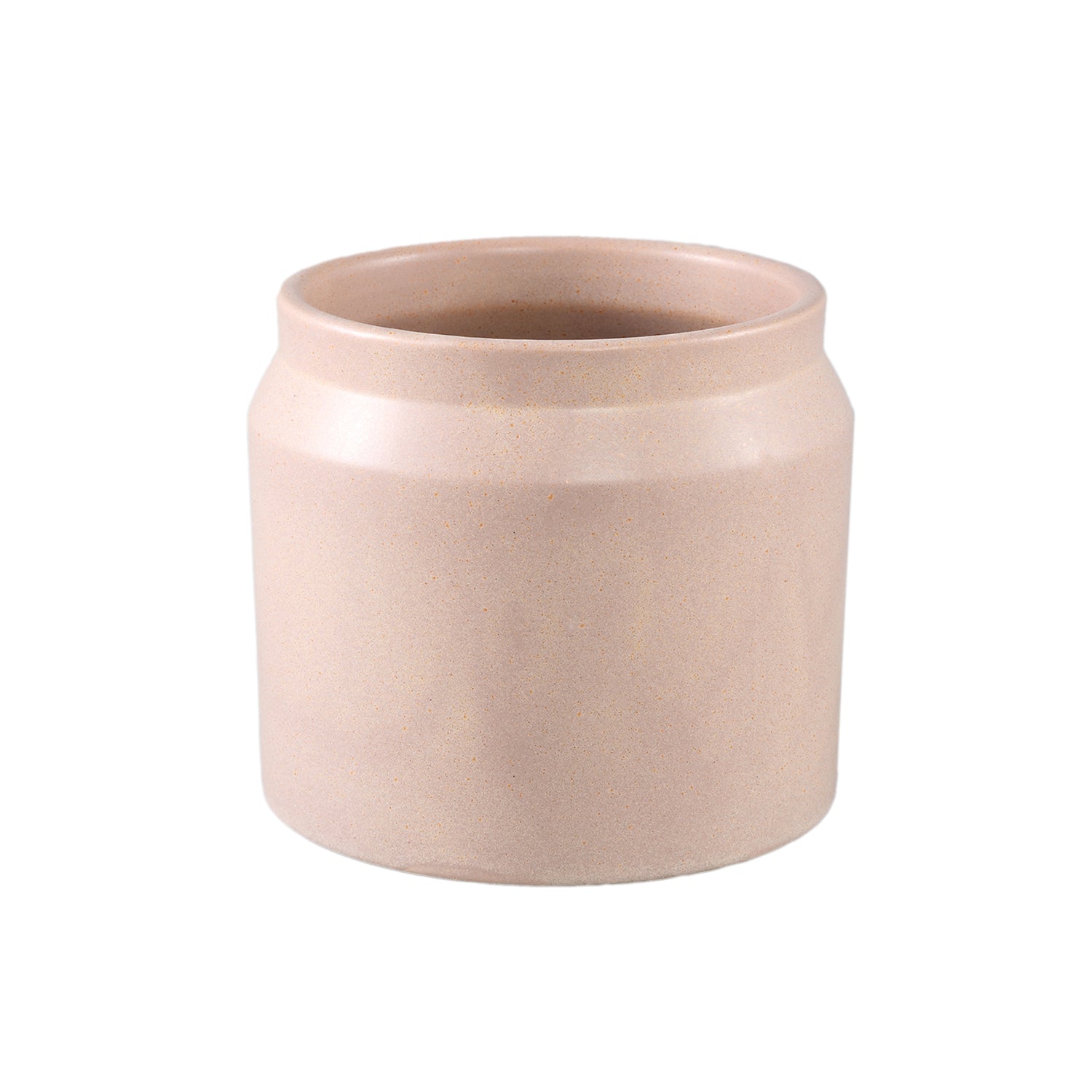 Jillanne Crème Keramische Ronde Pot Met Rand M - Set van 12 13x15x15 cm