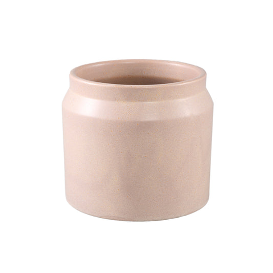 Jillanne Crème Keramische Ronde Pot Met Rand M - Set van 12 13x15x15 cm