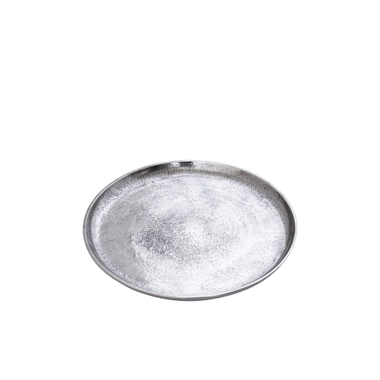 Afta Zilveren Aluminium Schaal Rond Set van 2 - 2 Sets 3x39x39 cm