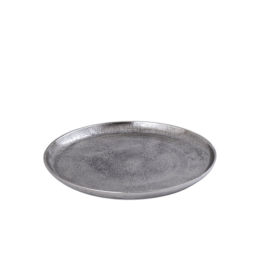 Afta Zilveren Aluminium Schaal Rond Set van 2 - 2 Sets 3x39x39 cm