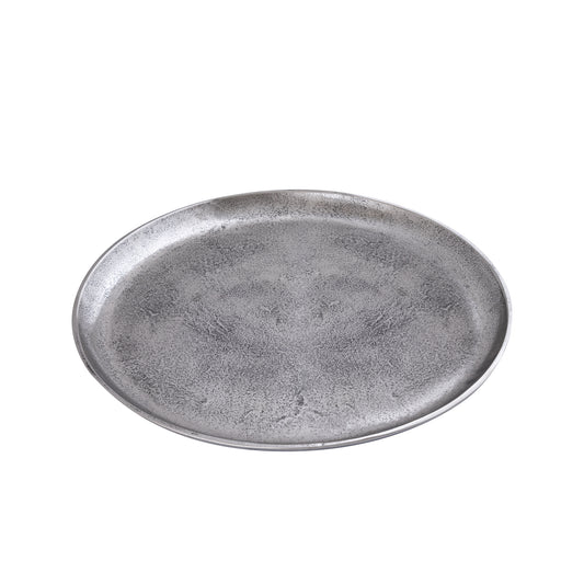 Afta Zilveren Aluminium Schaal Rond Set van 2 - 2 Sets 3x50x50 cm