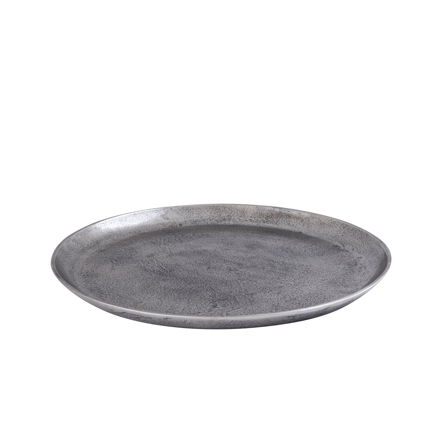 Afta Zilveren Aluminium Schaal Rond Set van 2 - 2 Sets 3x50x50 cm