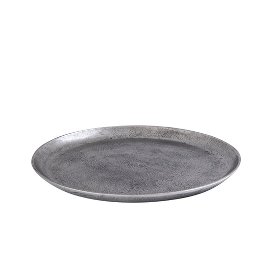 Afta Zilveren Aluminium Schaal Rond Set van 2 - 2 Sets 3x50x50 cm