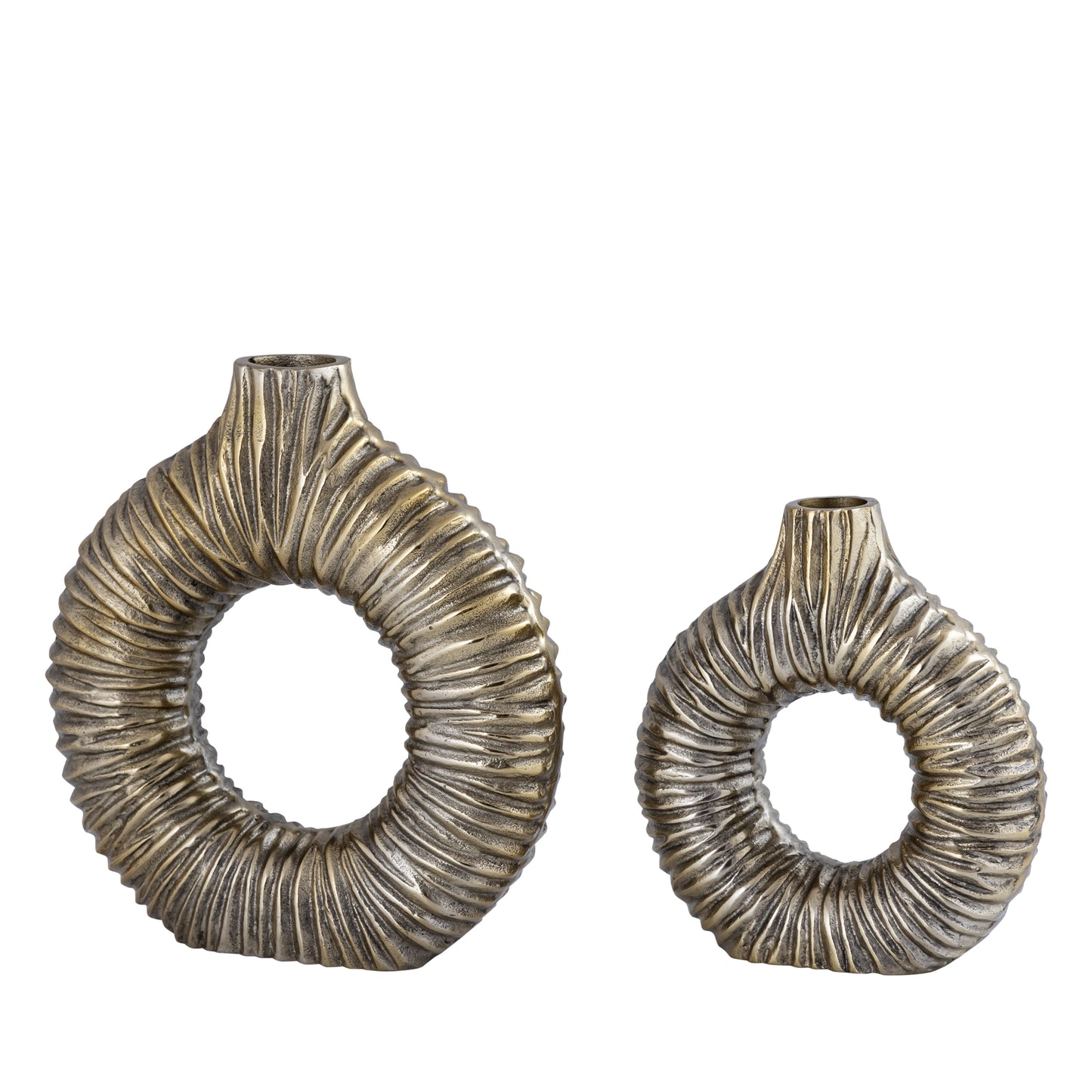 Jiss Gold Casted Alu Open Vase Round S