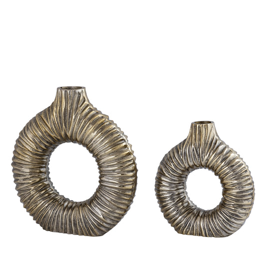 Jiss Gold Casted Alu Open Vase Round S