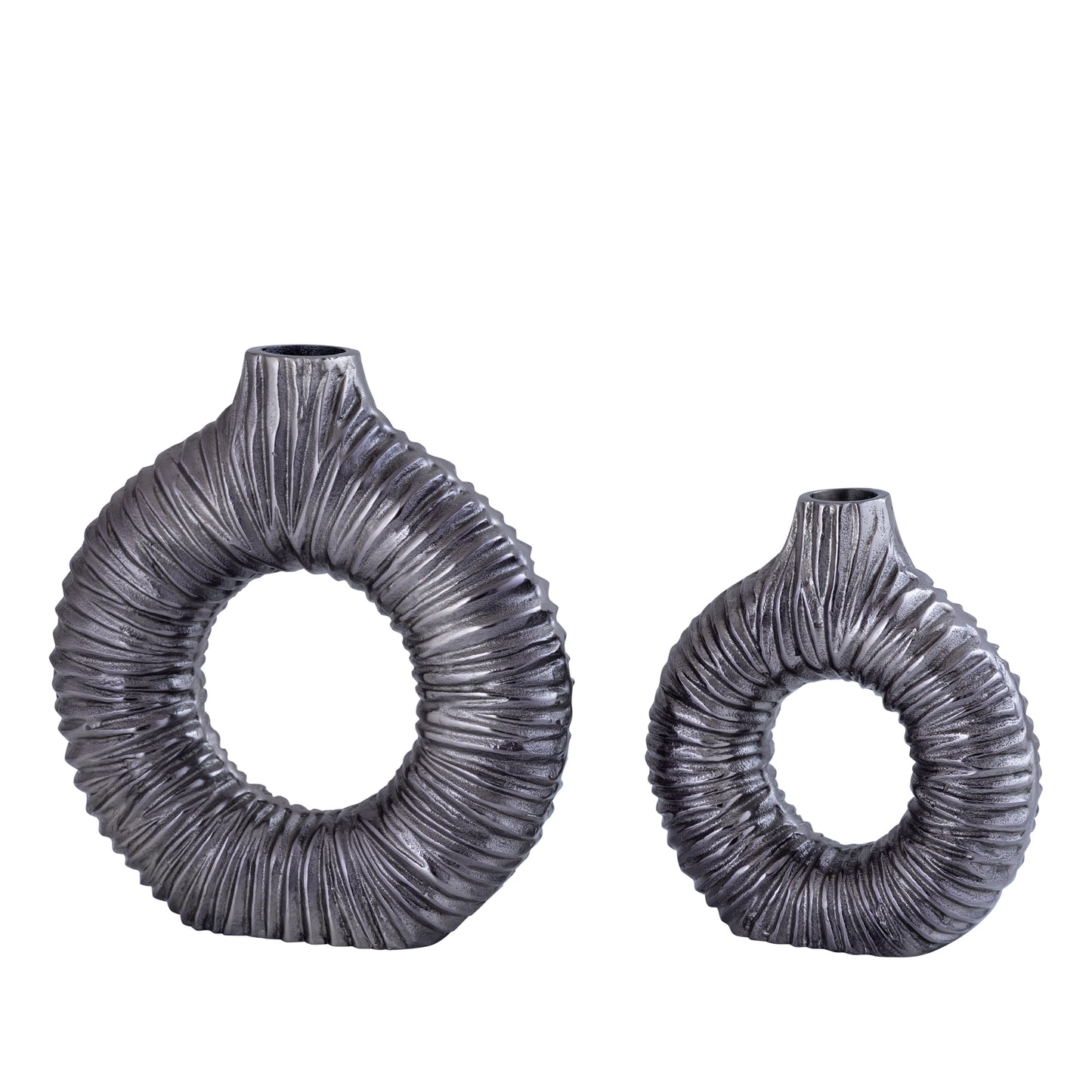 Jiss Silver Casted Alu Open Vase Round S