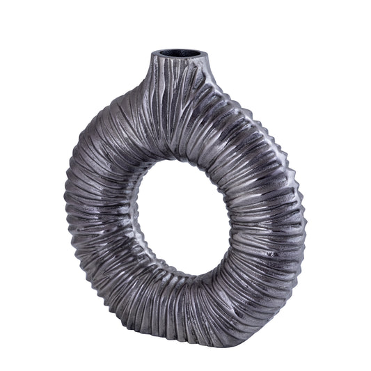 Jiss Silver Casted Alu Open Vase Round L