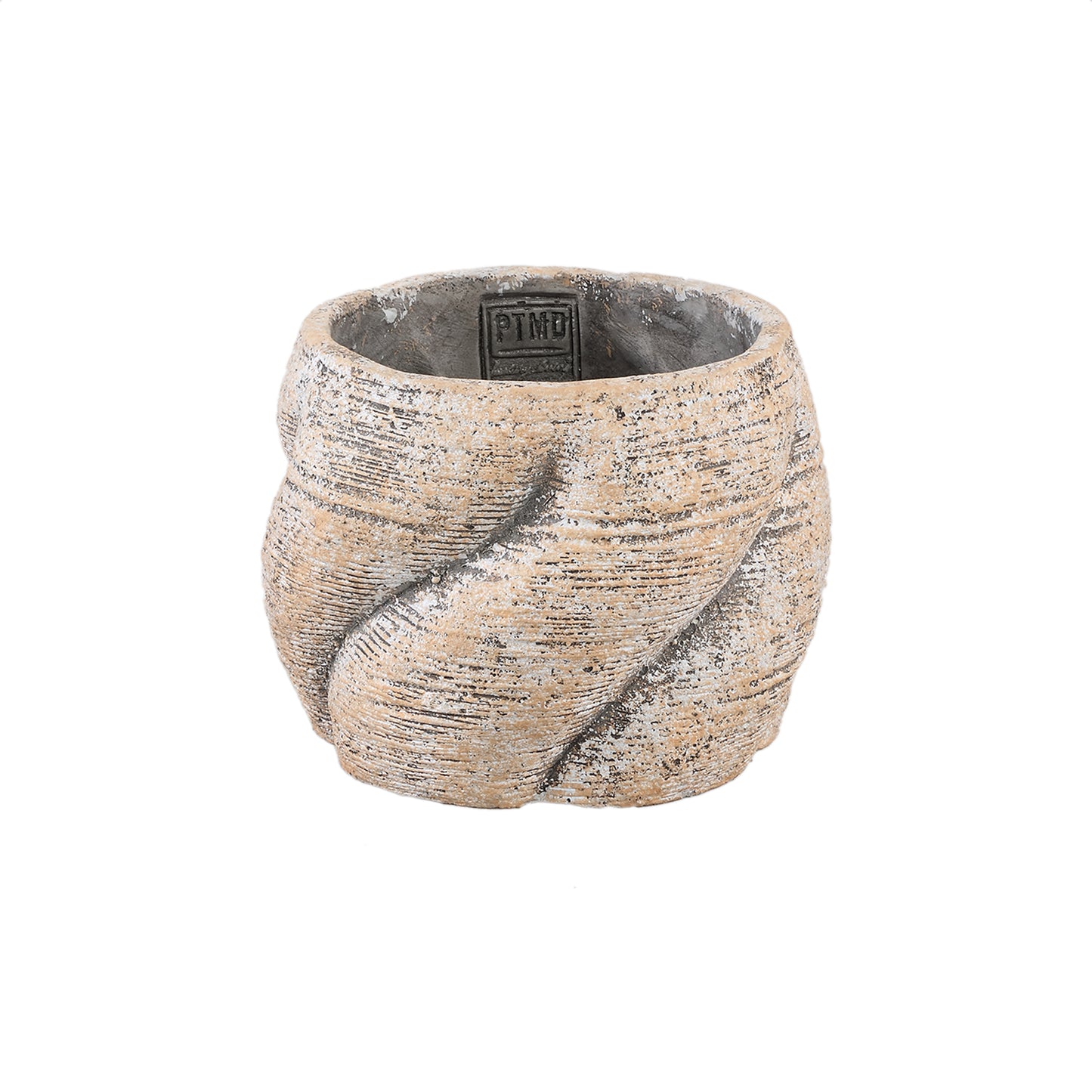 Evanthia Taupe Cement Pot Swirl Low L Set van 12 Stuks - 12 Sets 13x17x17 cm