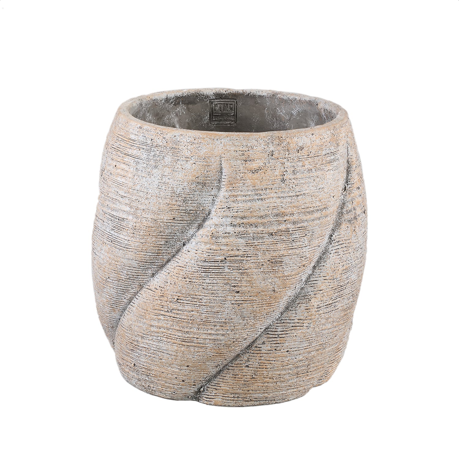 Evanthia Taupe Cementpot Swirl Rond M 30x30x30 cm