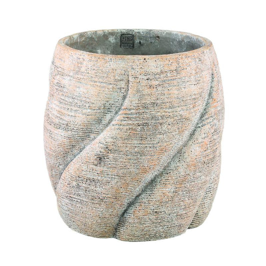 Evanthia Taupe Cement Pot Swirl Rond L 40x40x40 cm