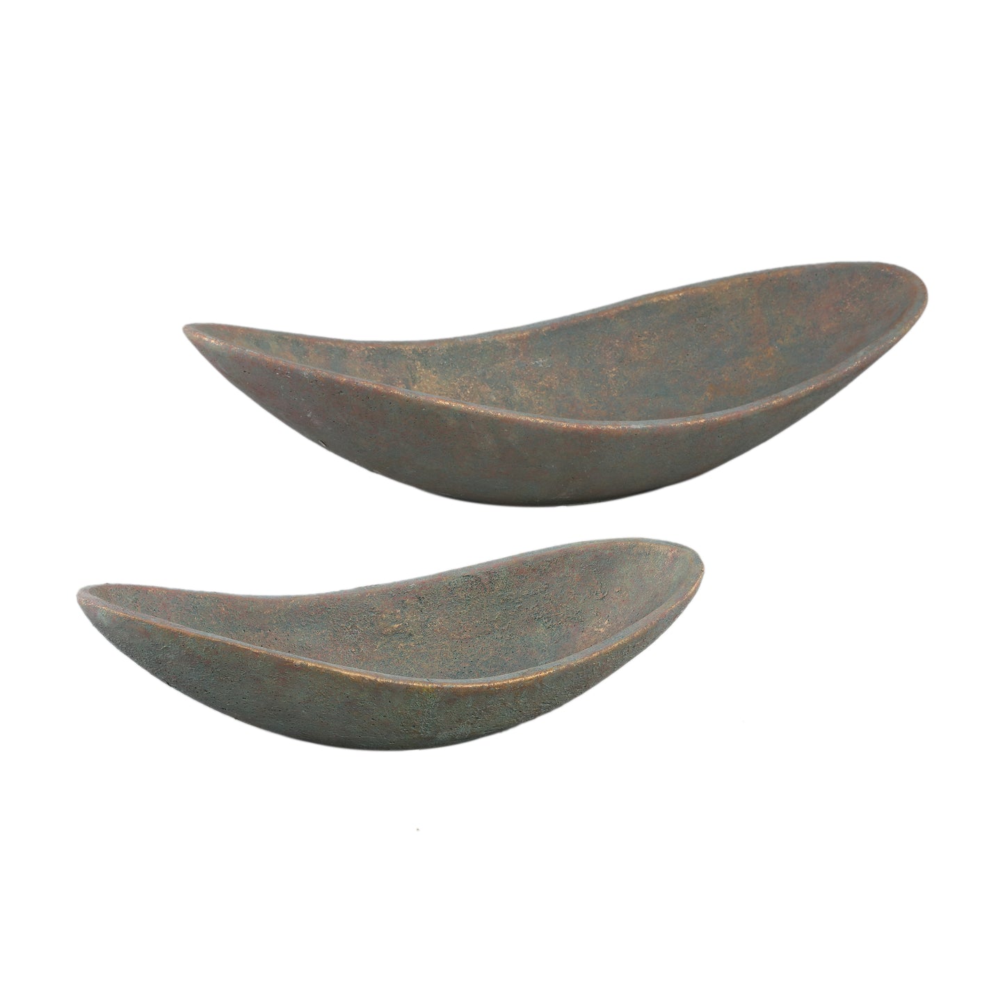Dawer Grijze Cement Schaal Organische Vorm S Set van 6 Stuks 11x40x16 cm
