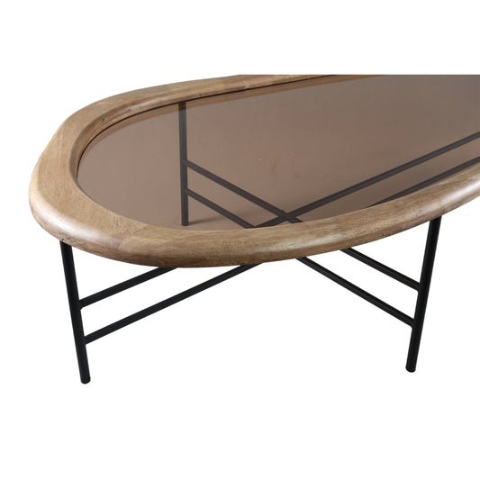 Neelix Natuurlijke Rubberhout Biologische Koffietafel L 33x120x69 cm
