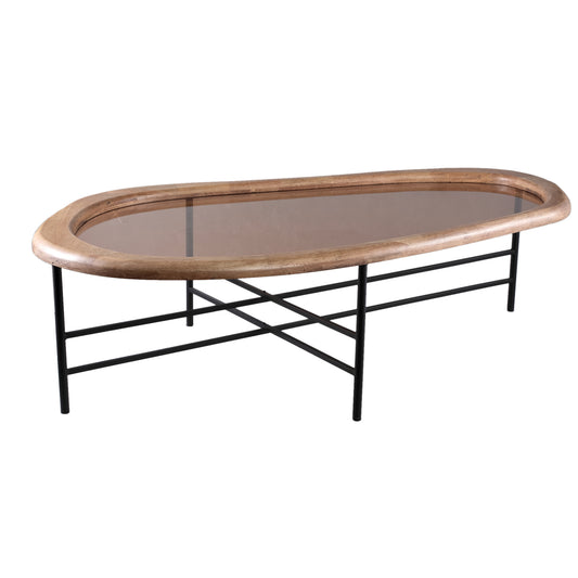 Neelix Natuurlijke Rubberhout Biologische Koffietafel L 33x120x69 cm