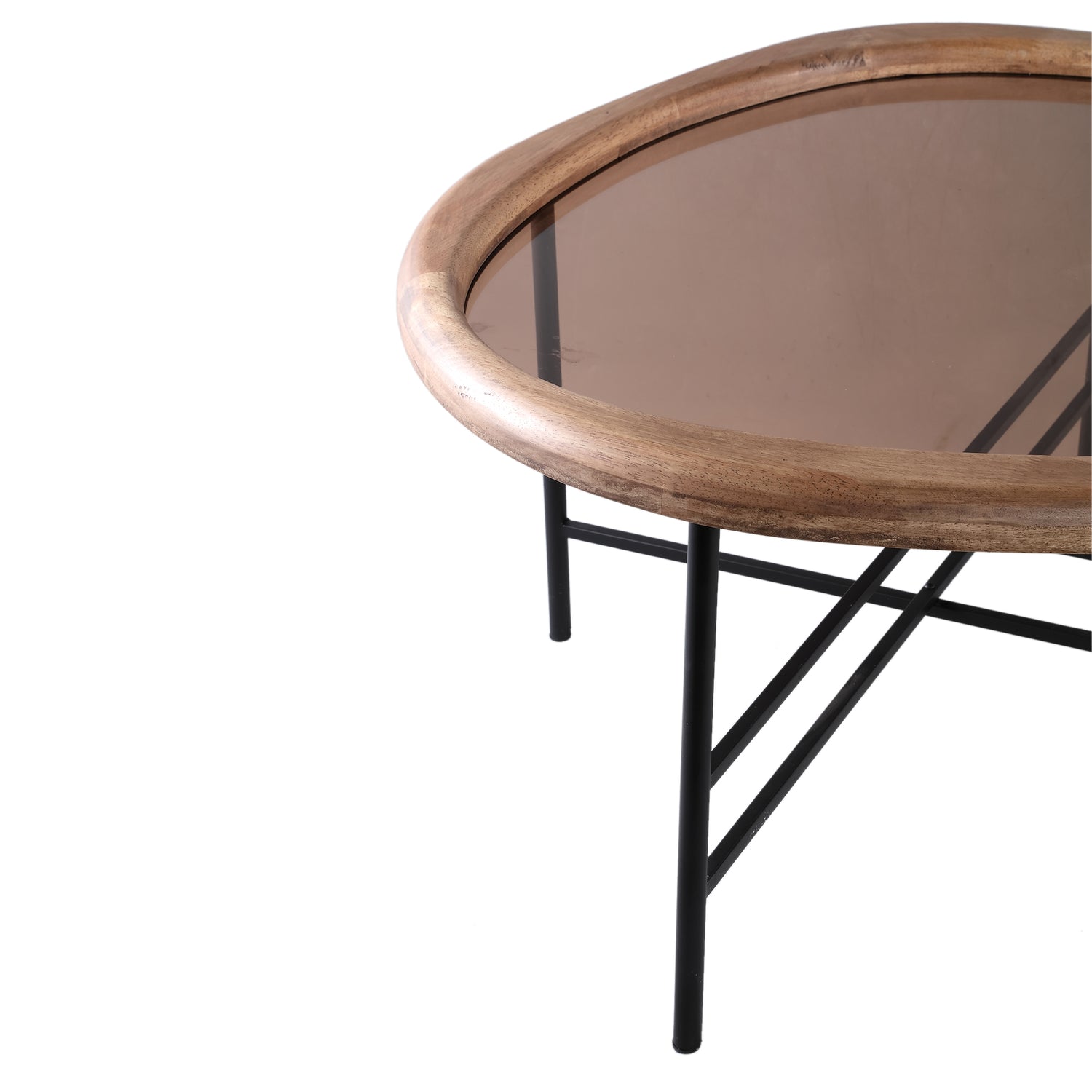 Neelix Natuurlijke Rubberhout Organische Koffietafel M 38x76x81 cm
