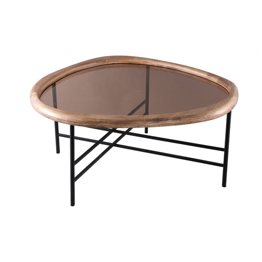 Neelix Natuurlijke Rubberhout Organische Koffietafel M 38x76x81 cm