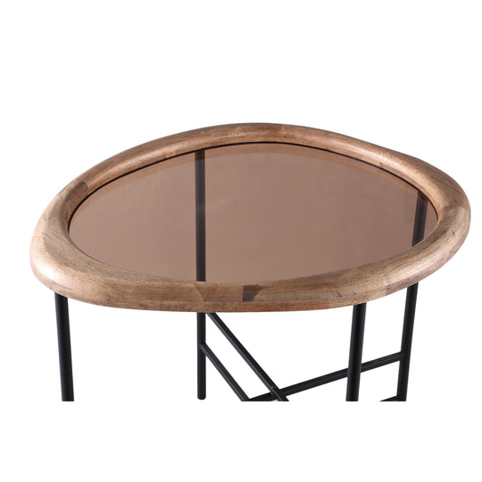 Neelix Natuurlijke Rubberhout Organische Koffietafel S 53x61x50 cm