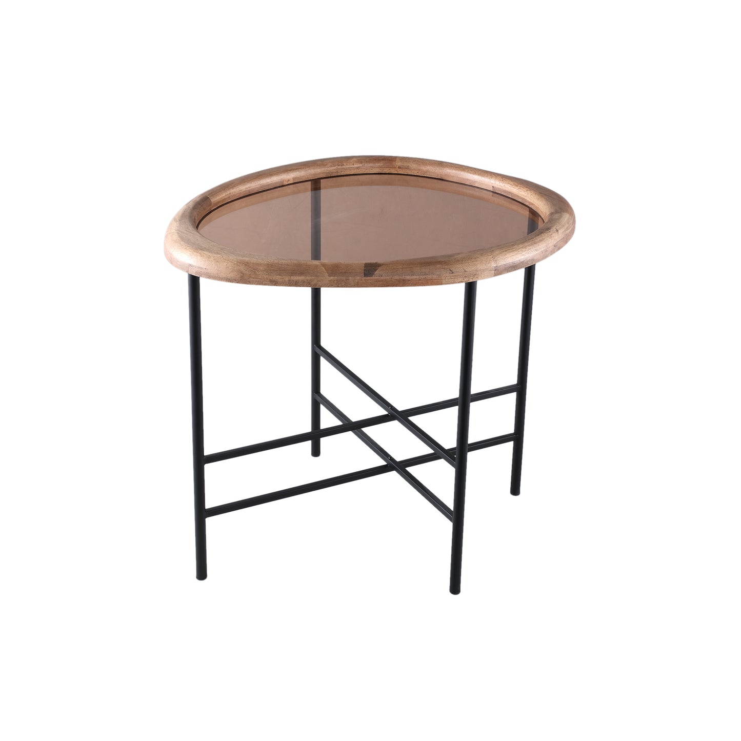 Neelix Natuurlijke Rubberhout Organische Koffietafel S 53x61x50 cm