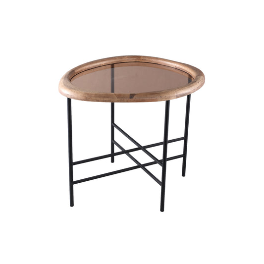 Neelix Natuurlijke Rubberhout Organische Koffietafel S 53x61x50 cm