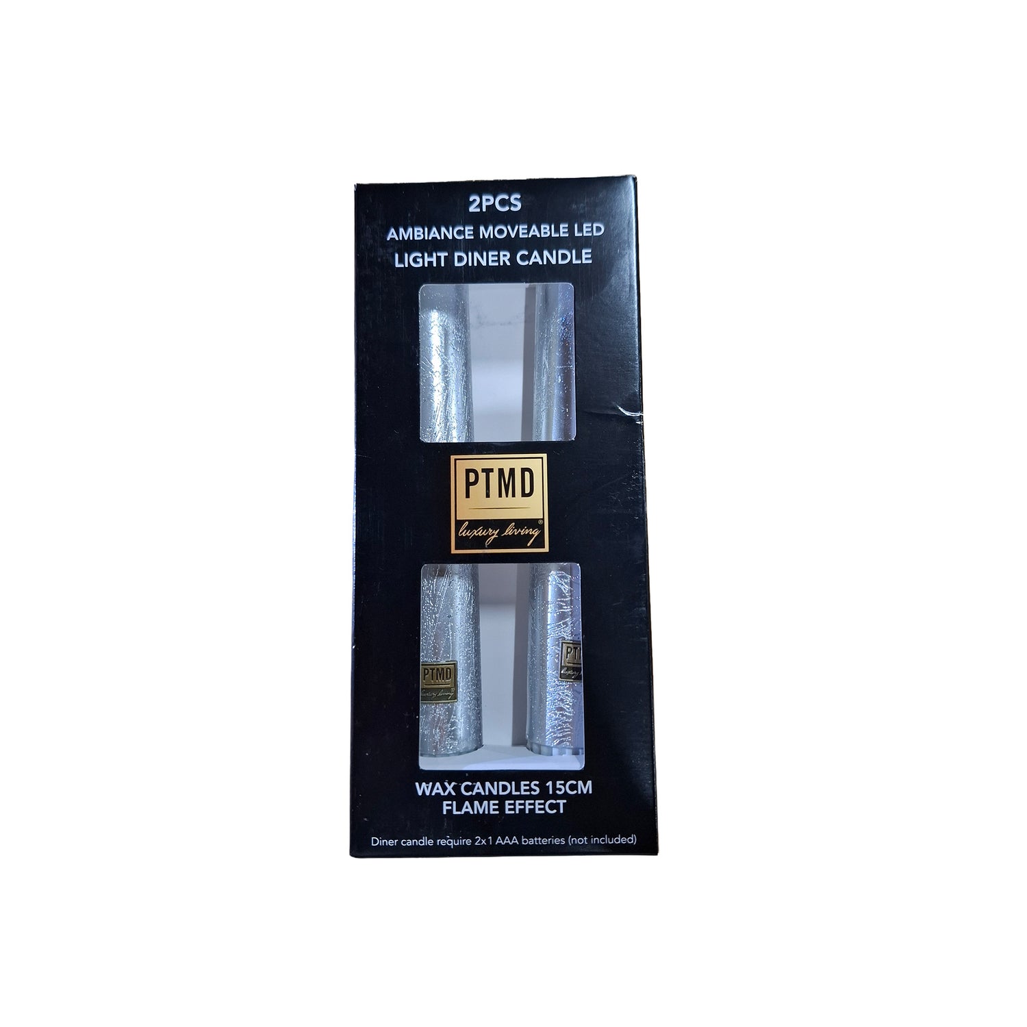 Led Diner Kaars Zilver Bewegende Vlam Set Van 6 Stuks Short - 6 Sets 15x2x2 cm