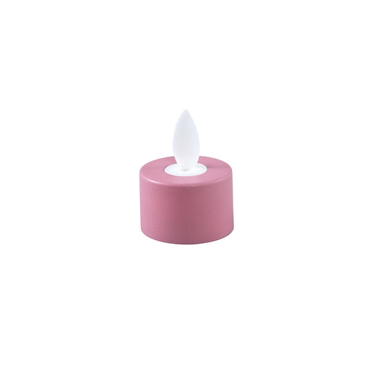 LED Theelichtkaars Roze Rustiek Set van 6 Stuks - 6 Sets 4.5x3.5x3.5 cm