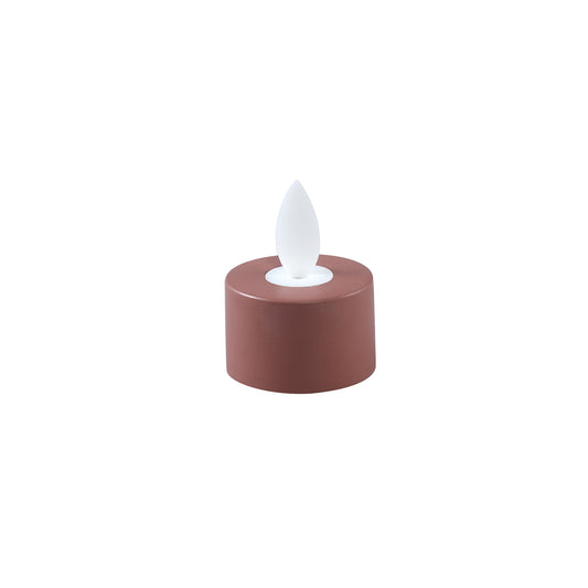 LED Theelichtkaars Rustiek Bruin Vast Licht Set van 6 Stuks - 6 Sets 4.5x3.5x3.5 cm