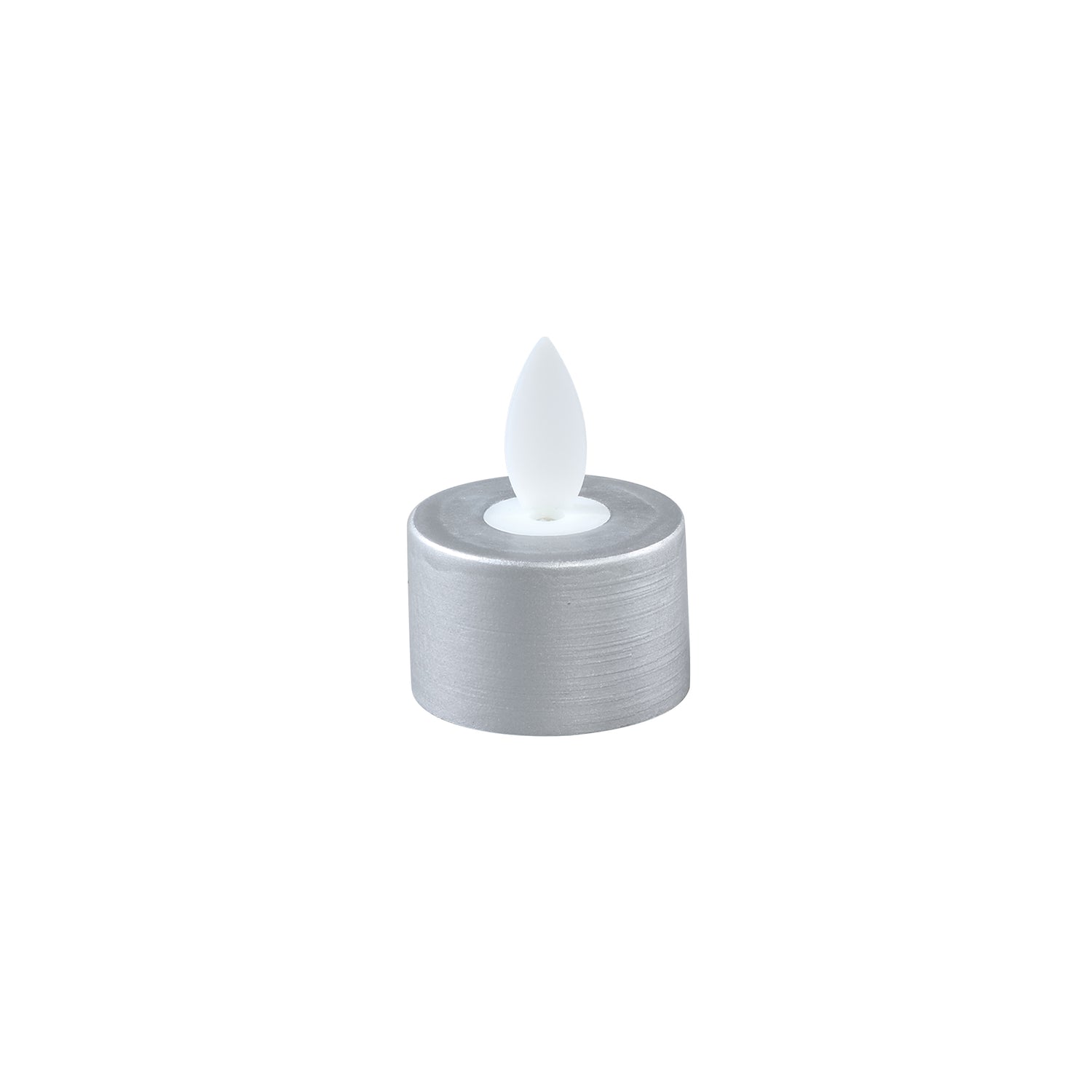 LED Theelichtkaars Rustiek Zilver Vaste Vlam Set van 6 Stuks - 6 Sets 4.5x3.5x3.5 cm