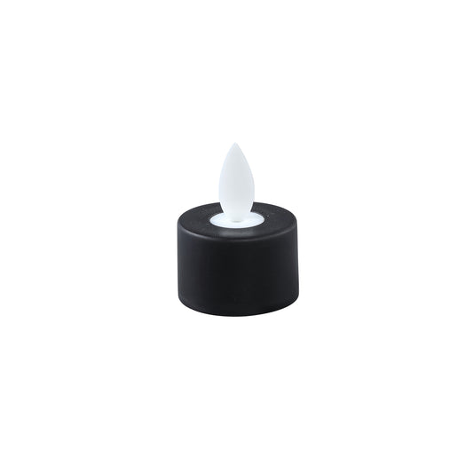 LED Theelicht Kaars Rustiek Zwart Vaste Vlam Set van 6 Stuks - 6 Sets 4.5x3.5x3.5 cm