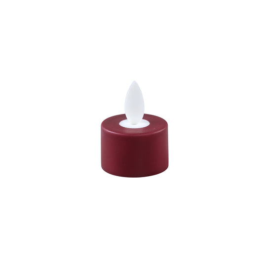 LED Theelichtkaars Bordeaux Set van 6 Stuks - 6 Sets 4.5x3.5x3.5 cm