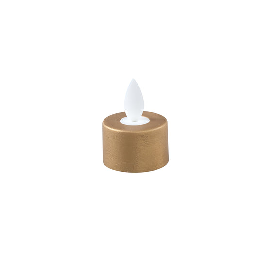 LED Theelicht Kaars Rustiek Goud Vast Vlameffect Set van 6 Stuks - 6 Sets 4.5x3.5x3.5 cm