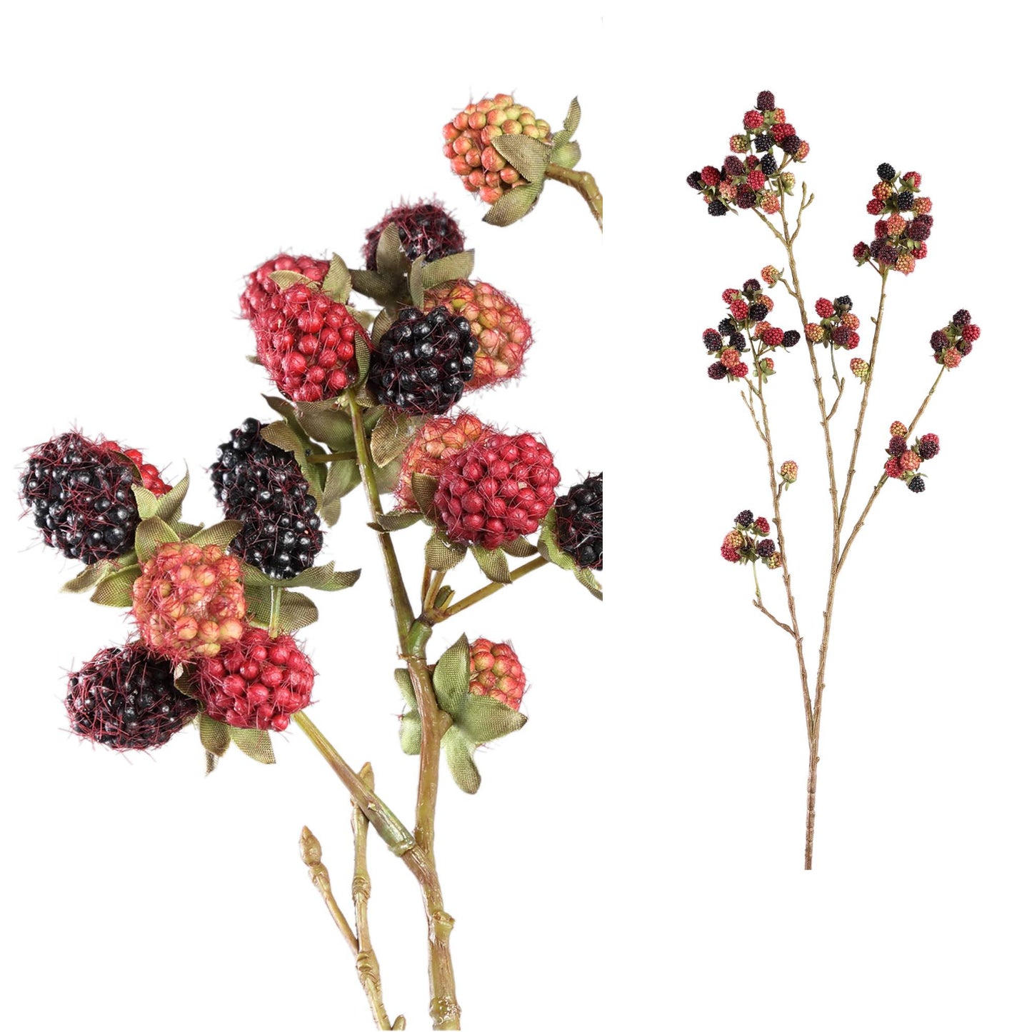 Twig Plant Rood En Paars Moerbeibessen Spray - Set Van 6 Stuks - 6 Sets 107x66x36 cm