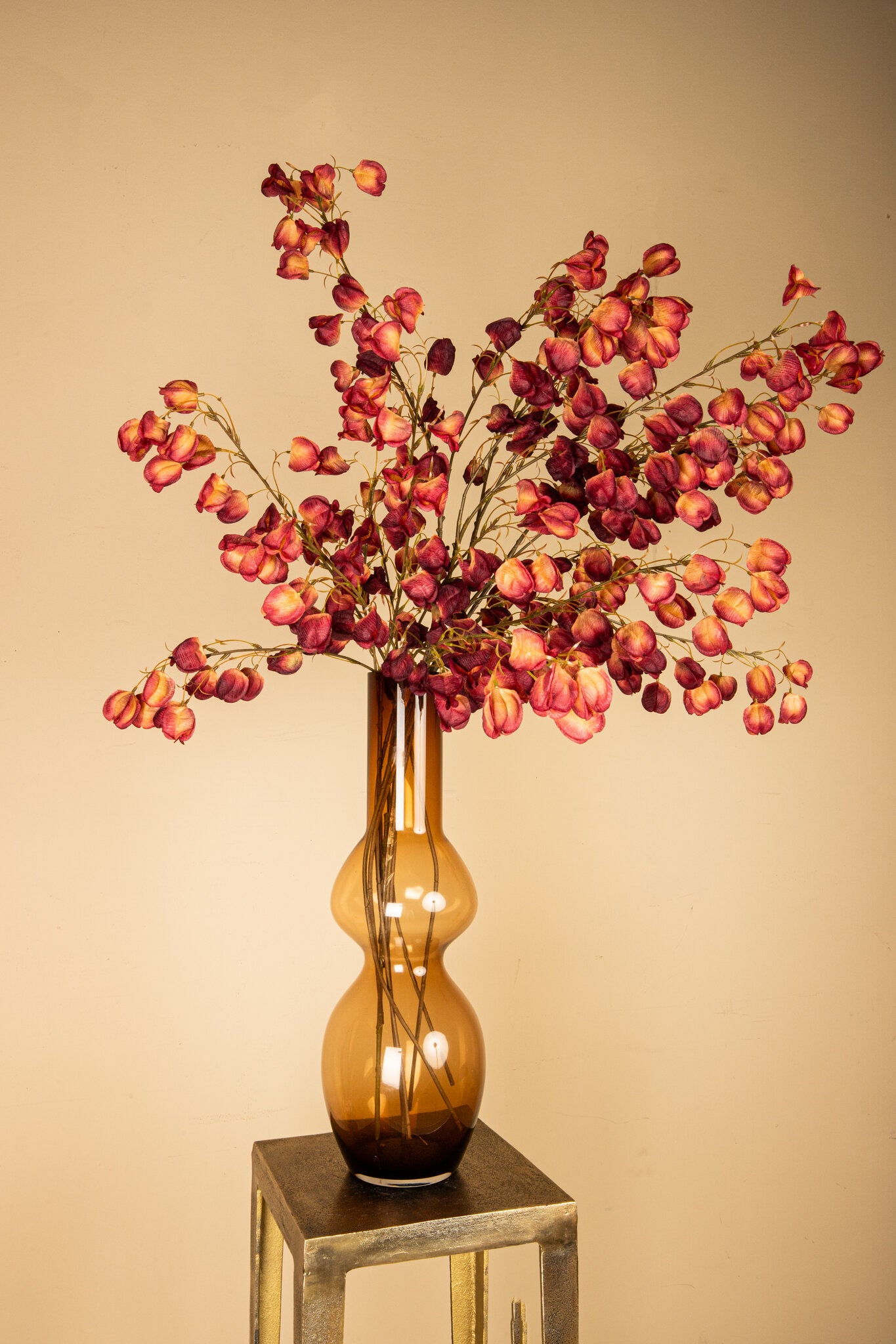 Twig Plant Rood En Oranje Lantaarn Spray - Set van 12 96x47x20 cm
