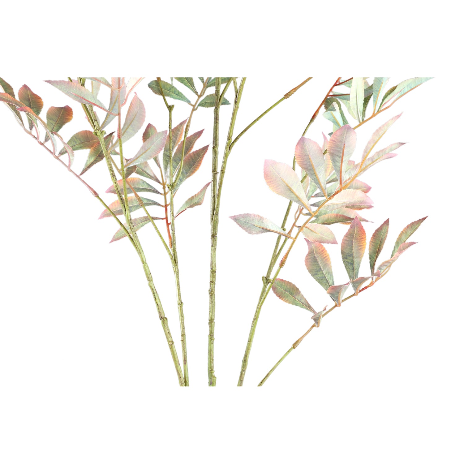Leaves Plant Groen En Roze Kastanjebladeren Spray - Set Van 6 Stuks - 6 Sets 124x91x58 cm