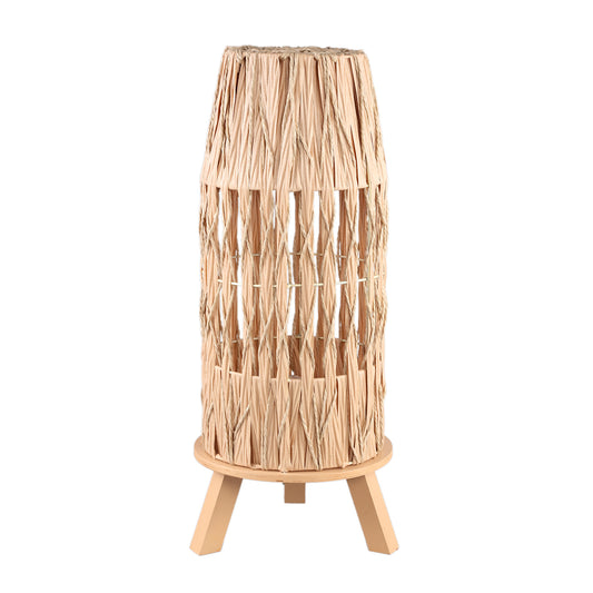 Alleene Crème Bamboe LED Lamp met Houten Voet Set van 2 - 2 Sets 75x31x31 cm