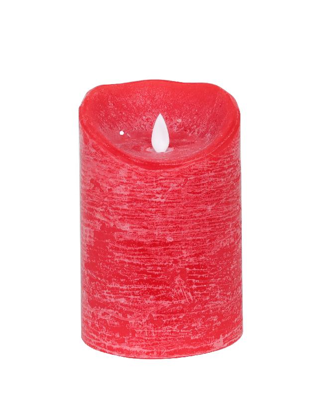 LED Licht Kaars Rustiek Rood Bewegende Vlam Set van 8 Stuks 15x10x10 cm