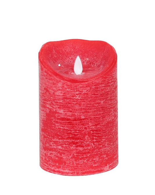 LED Licht Kaars Rustiek Rood Bewegende Vlam Set van 8 Stuks 15x10x10 cm