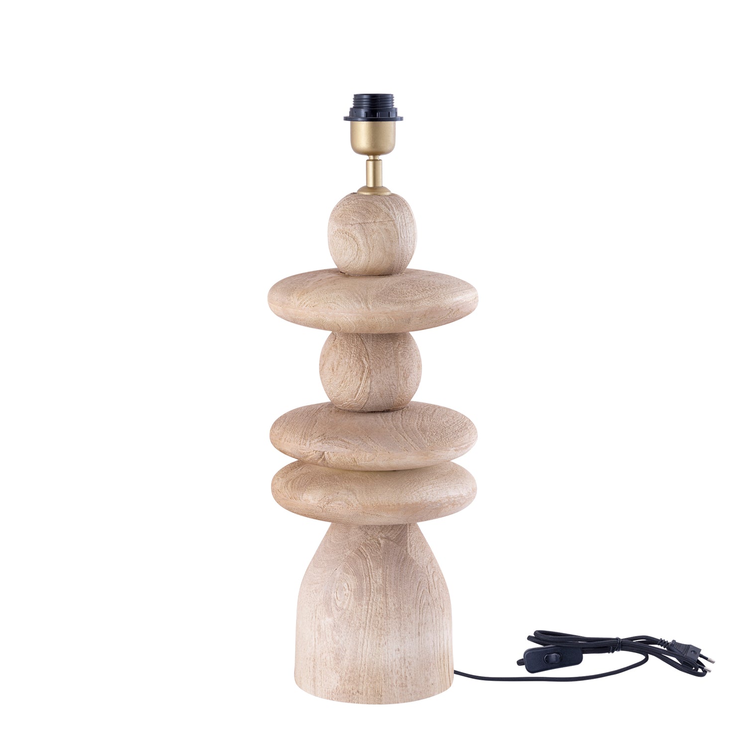 Callain Natuurlijke Mangohout Tafellamprvoet Rond 45x20x20 cm