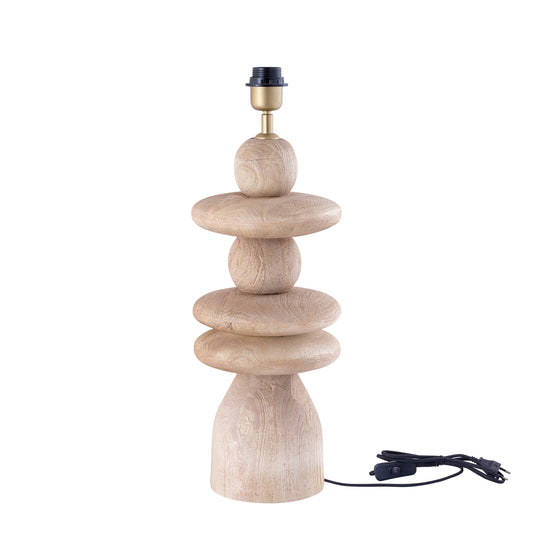 Callain Natuurlijke Mangohout Tafellamprvoet Rond 45x20x20 cm