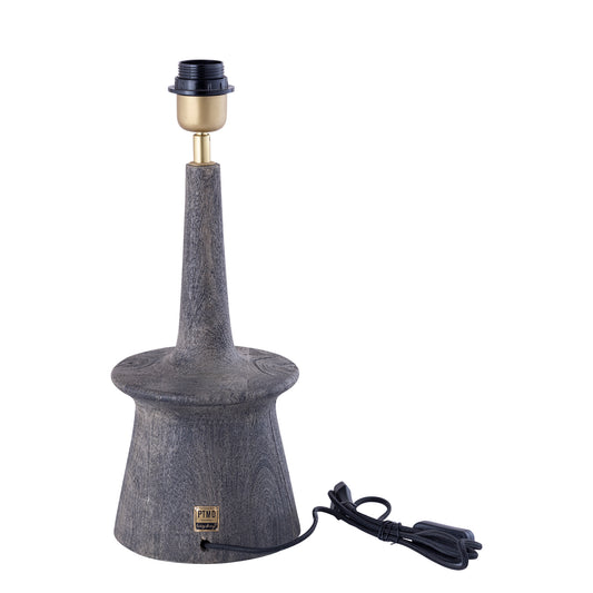 Caelin Grey Mango Wood Table Lamp Narrow Round