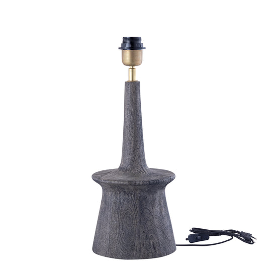 Caelin Grijze Mangohout Tafellamp Smal Rond 35x18x18 cm