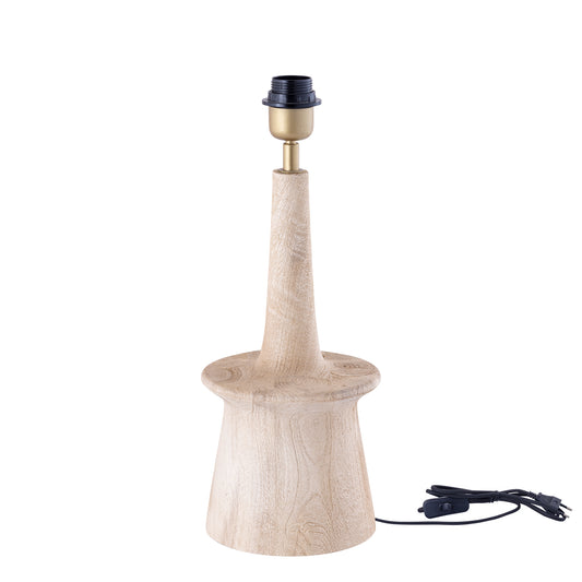 Caelin Naturel Mangohout Tafellamp Smal Rond 35x18x18 cm