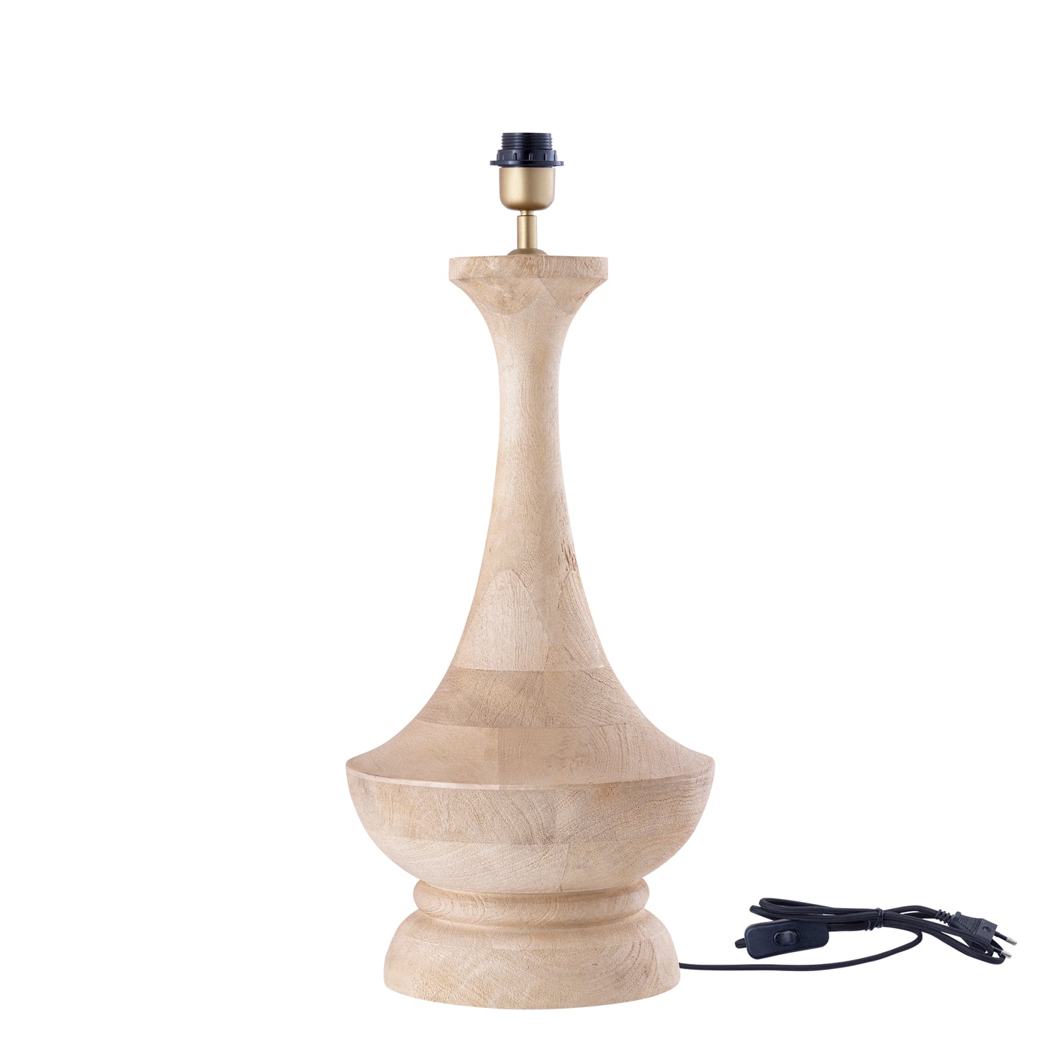 Ahid Natuurlijke Mango Hout Klassieke Tafellamp Rond 55x28x28 cm
