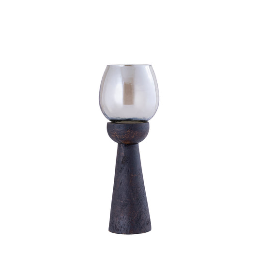 Qez Bruin Mangohout Windlicht Set van 4 Stuks - 4 Sets 24x7.5x7.5 cm