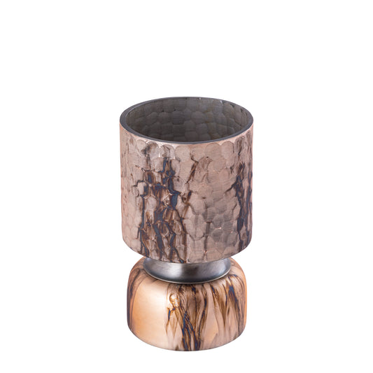 Belinsu Koper Glas Windlicht Etched Rond - Set van 6 Stuks - 6 Sets 20x12x12 cm