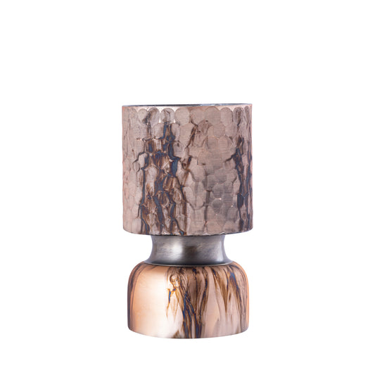 Belinsu Koper Glas Windlicht Etched Rond - Set van 6 Stuks - 6 Sets 20x12x12 cm