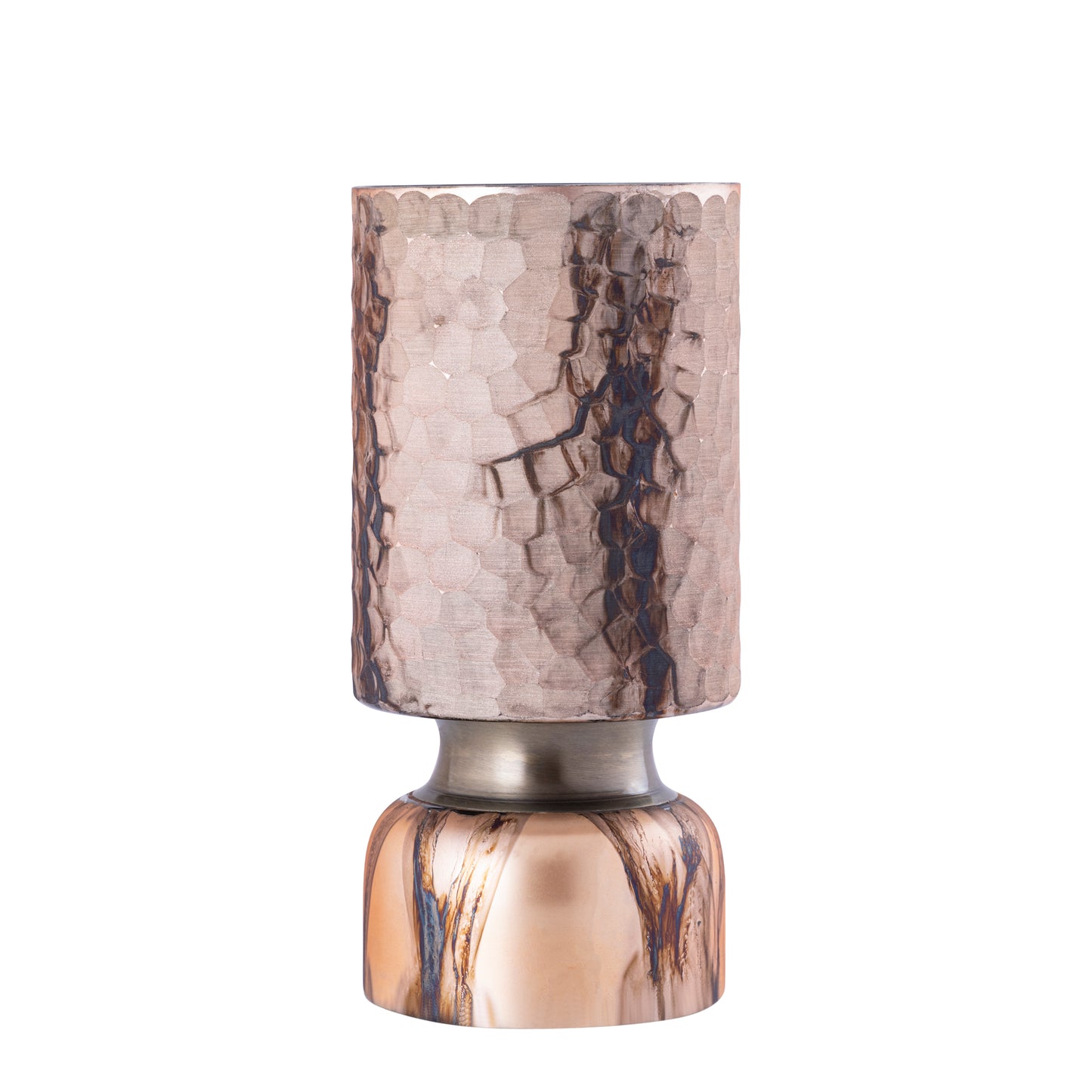Belinsu Koper Glas Windlicht Ets Rond Set van 4 Stuks - 4 Sets 25x12x12 cm