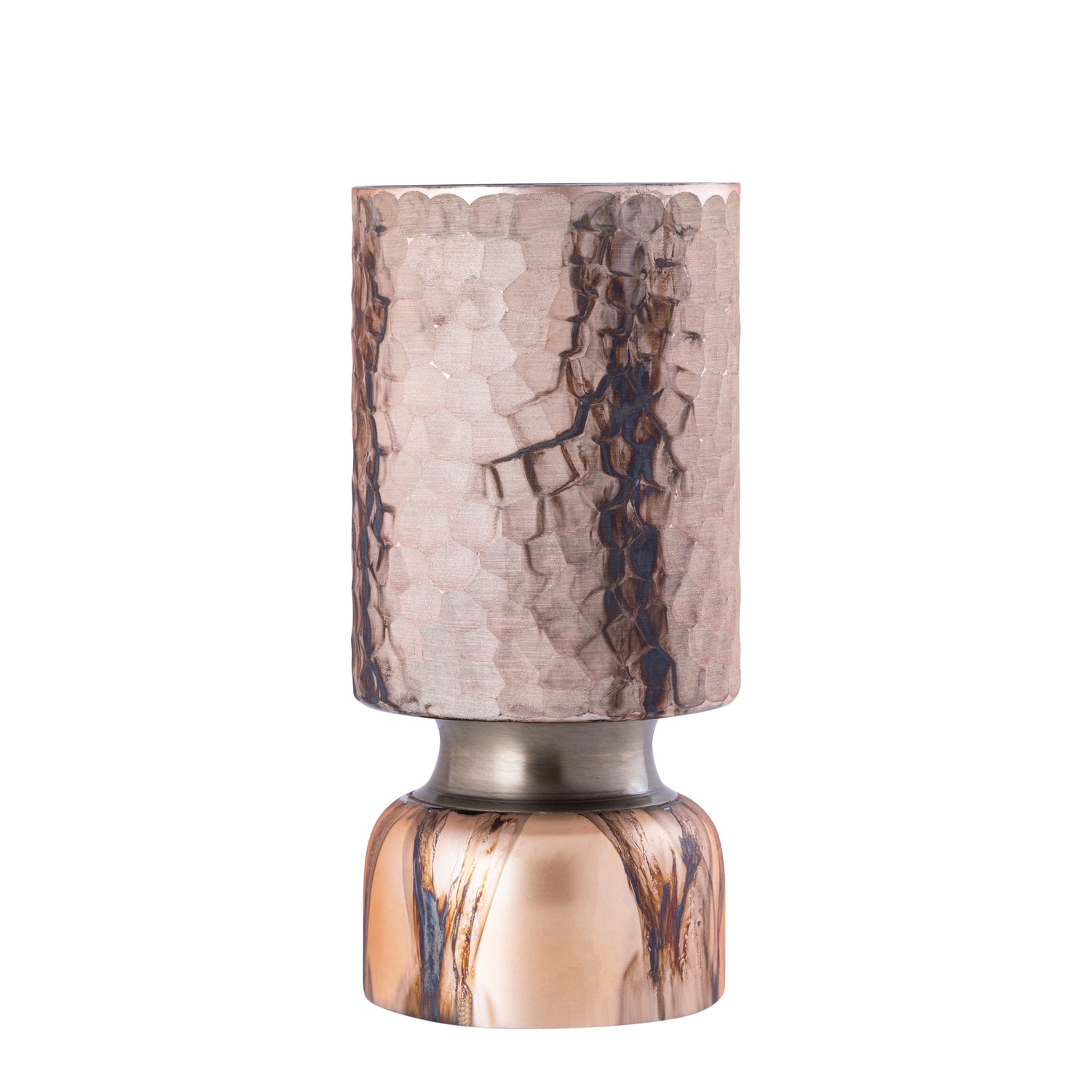 Belinsu Koper Glas Windlicht Ets Rond Set van 4 Stuks - 4 Sets 25x12x12 cm